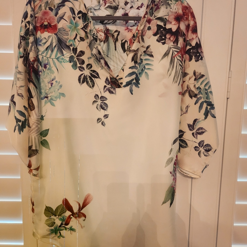 Zara Ivory Floral Tunic